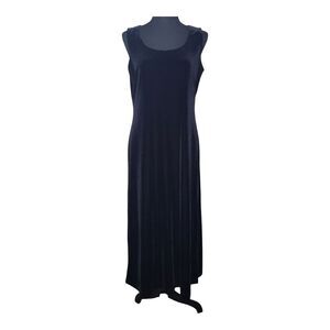 Coldwater Creek 90s Black Velvet Maxi Dress Sleeveless Shift Women's Size Medium